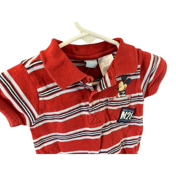 Vintage DIsney Baby Boys Infant Baby 0 3 Months Striped Shorts 1 Piece Romper Re - Picture 2 of 4